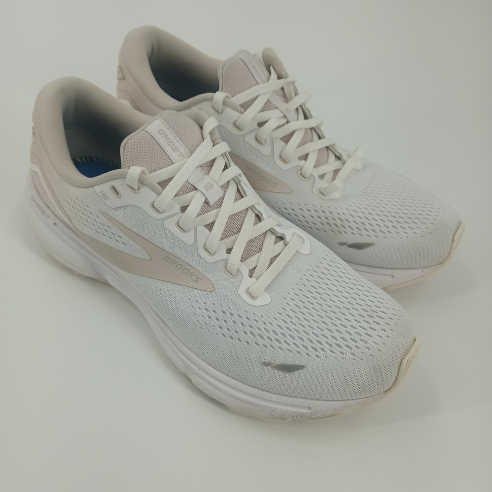 Brooks Ghost 15 Womens Running Shoes White Oyster 1203801B189 Size 11